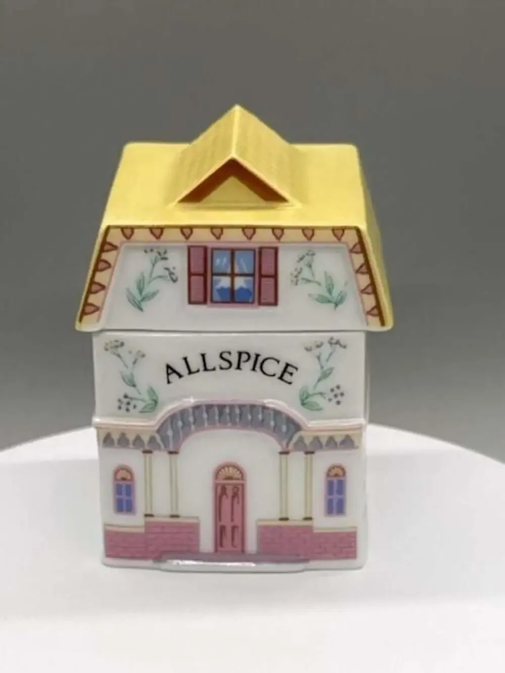 Lenox Spice Village 1989 Allspice House Jar w/ Lid Porcelain All Spice Vintage